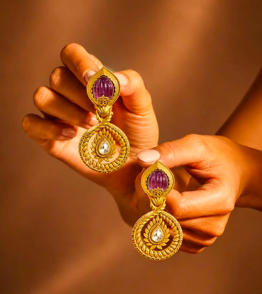 Peacock Motif Jhumka